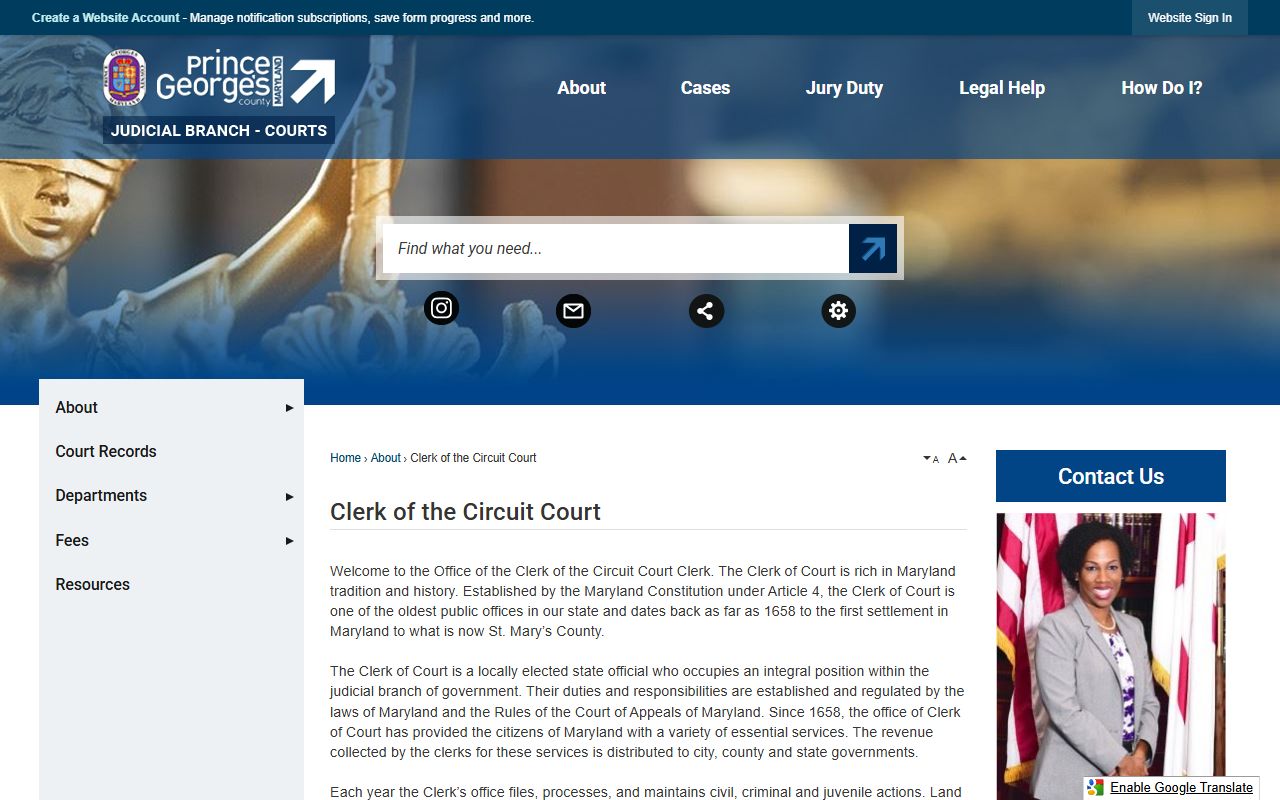 Prince George's County Clerk of Circuit Court for Bowie court records