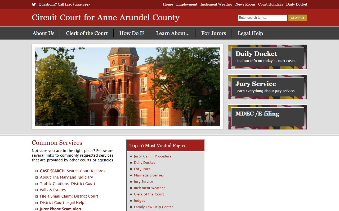 Anne Arundel Circuit Court docket records Severn